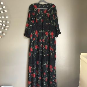 Full length rose kimono